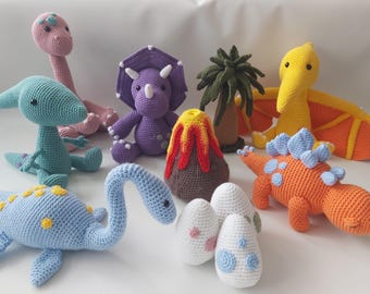 Peluches de dinosaurios - Guardería temática de dinosaurios - Triceratops - Estegosaurio - Pterodáctilo - Brontosaurio - T Rex