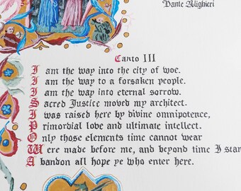 Medieval Dante Painted Poster The Divine Comedy Painting - Etsy