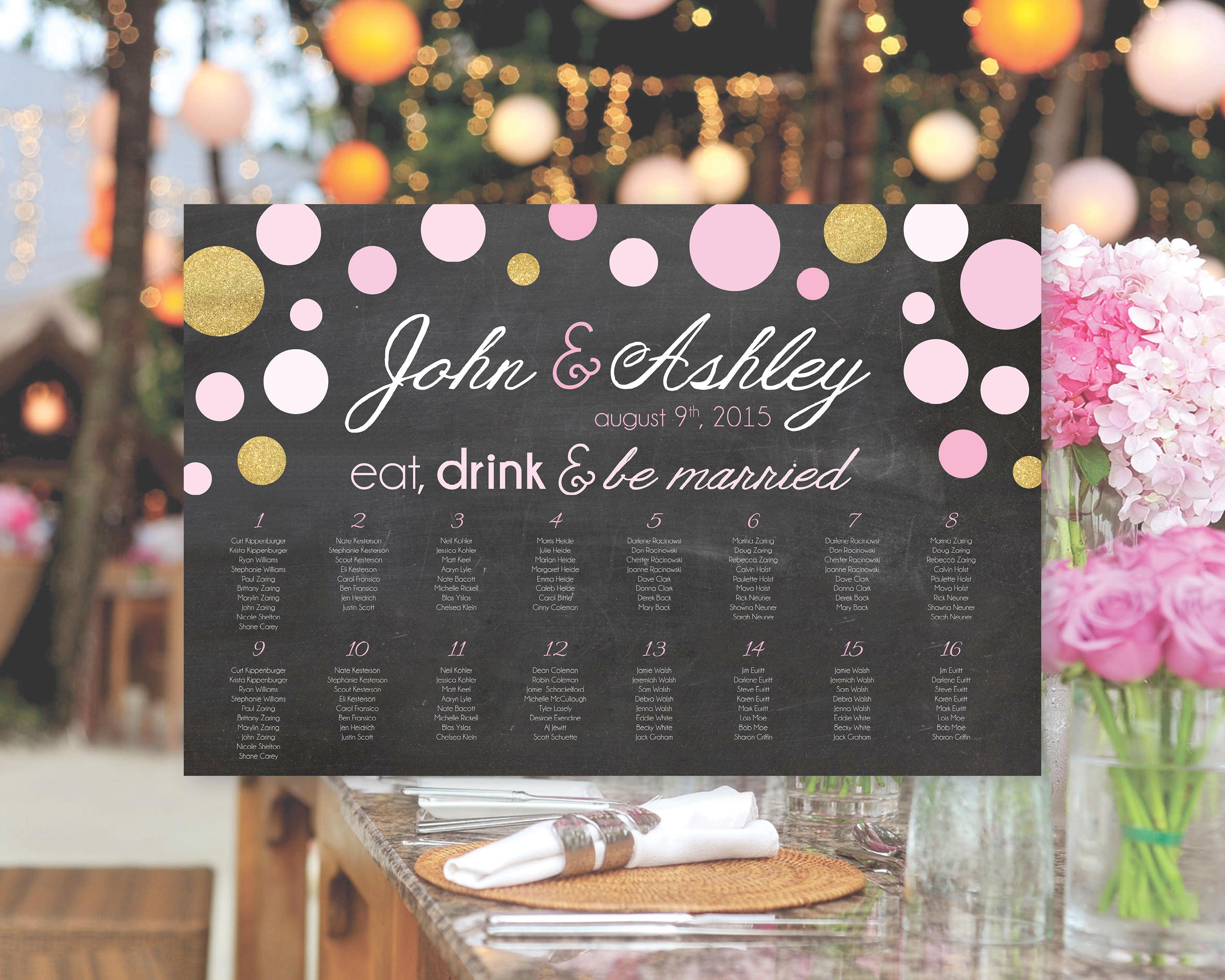 Chalkboard Wedding Seating Chart