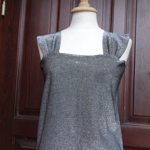 Gray metallic sleeveless top size S made in Finland