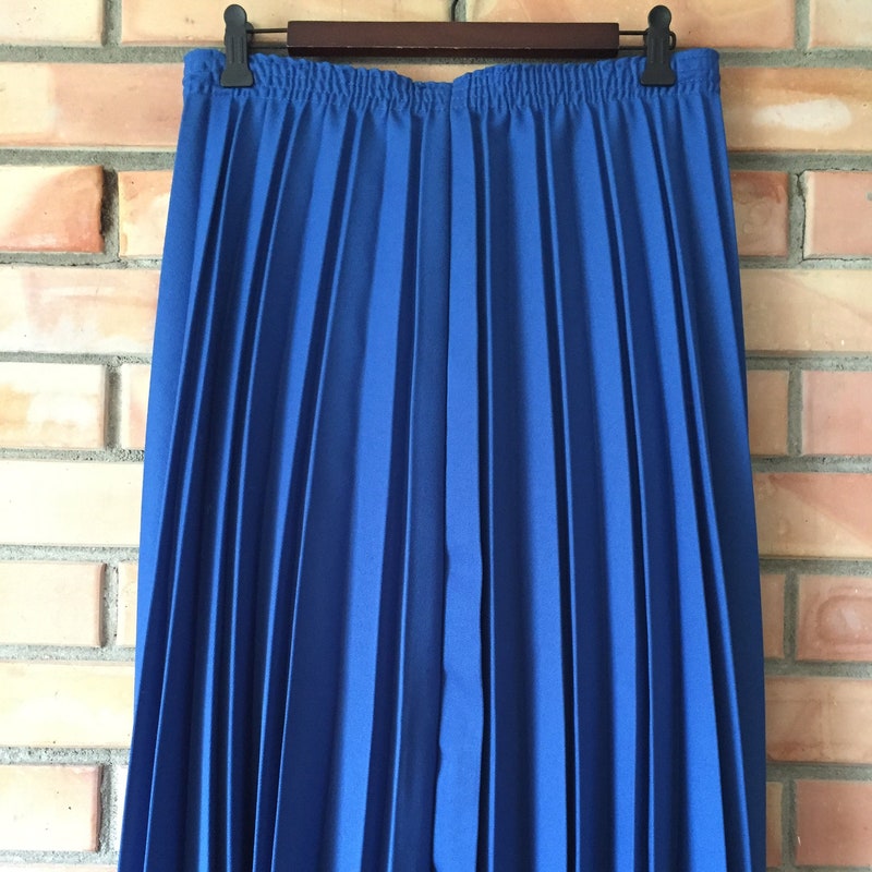 Pleated Silk Skirt In Blue main image 1