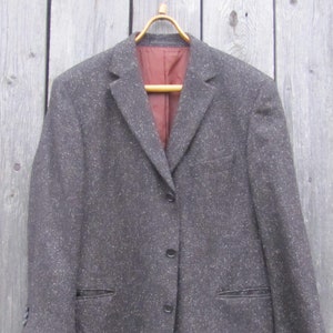 Vintage Men&#39;s Jacket; Hugo BOSS Rossellini Jacket; Speckled Brown Herringbone Wool Jacket; Wool & Silk Blend Jacket; Hugo Boss Blazer Vtg