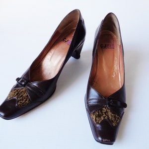 Charles Jourdan CJBIS Shoes Vintage All Leather Shoes Dark - Etsy