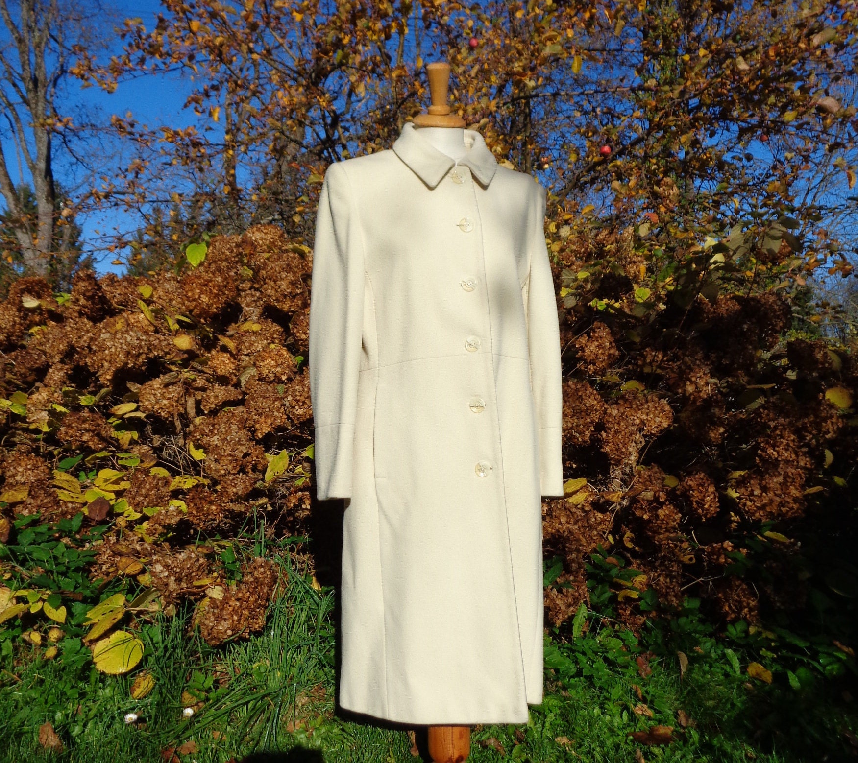 slim fit wool overcoat