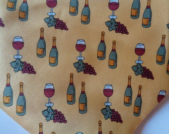 Cravate TUCCI Firenze 100% Soie - Orange Floreale, Occasion, Fabriquée En Italie