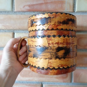 H6&quot;, Dia 6&quot;/ 15cm Handcrafted Birch Bark Basket; Swedish Vintage Birch Bark Container; Rustic Home Decor; Antique Basket with Lid
