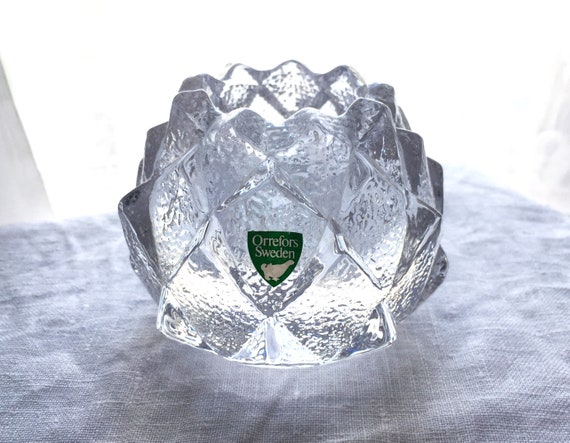 Swedish Vintage Orrefors Artichoke Crystal Votive Candle Holder - Etsy