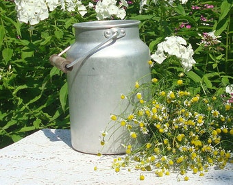 Russische Vintage Aluminiumdose H 9,5 &quot;/ 4,5L Milchkännchen; Alter Kanister, Bauernhausdekor