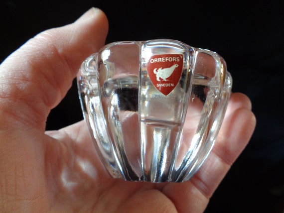 Sweden Orreforsのクリスタルガラス製キャンドルポット