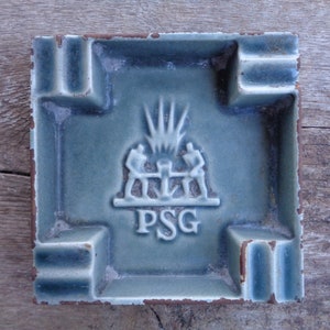 Antique Ashtray, Enamelled Cast Iron Ashtray 5&quot;/ 13cm Rare Collectible Ashtray; Retro Ashtray