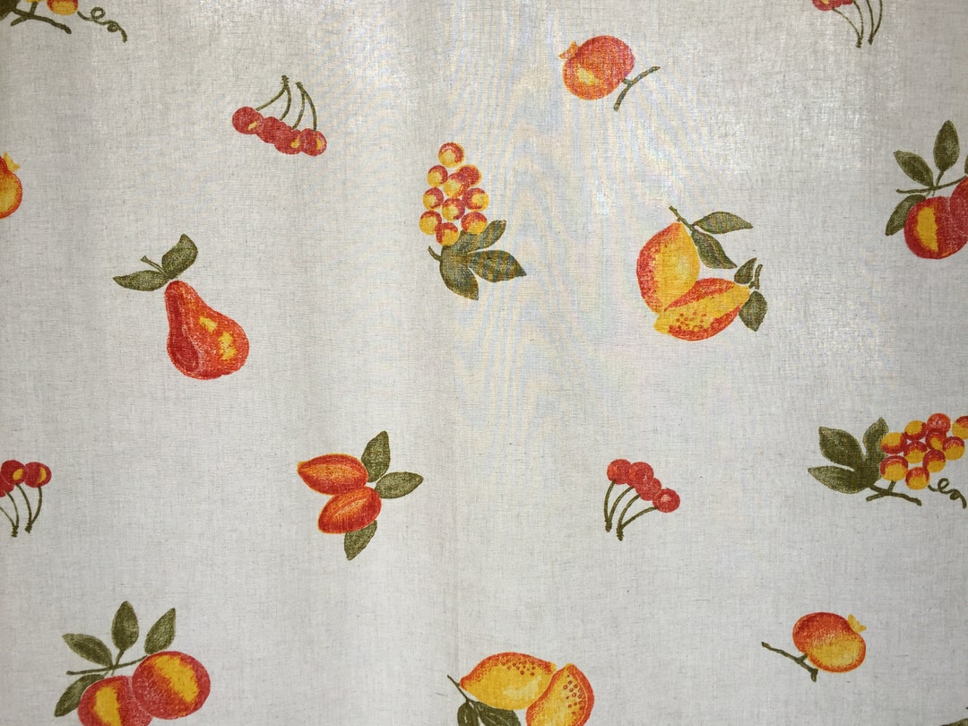 Vintage Kitchen Curtain With Fruit Print W35x H40 - Etsy