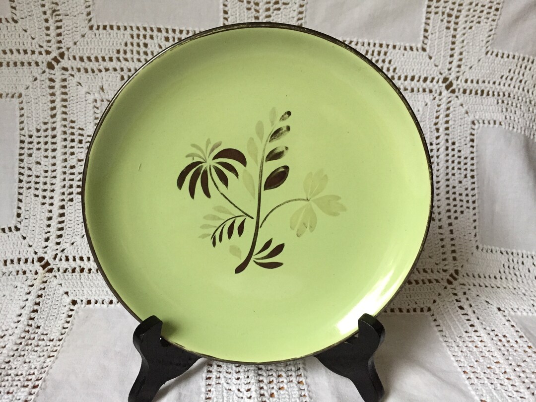 Rare Swedish Vintage GEFLE Hand Painted Plate Signed by Trost Dia 8/20