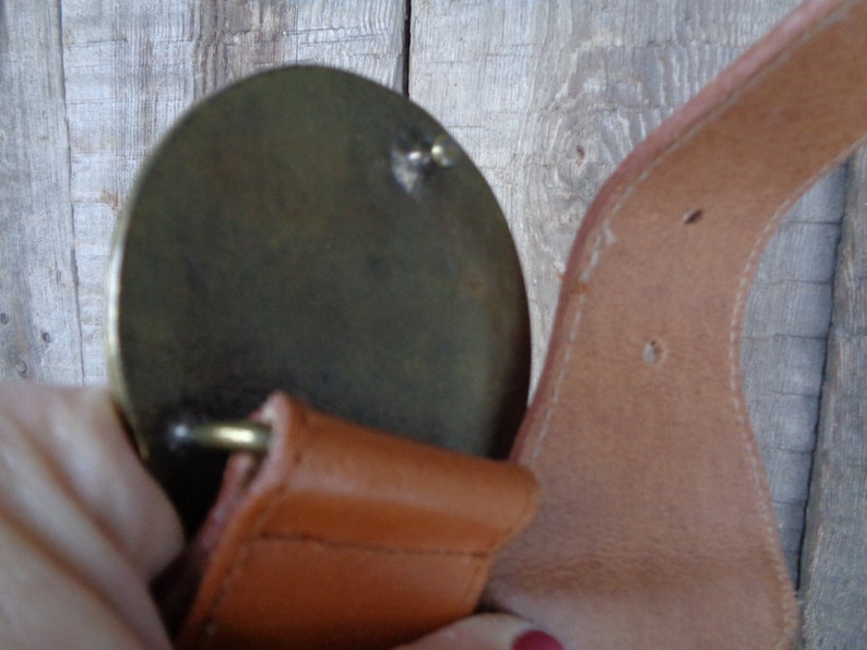 Vintage Belt Jute Elastic & Leather Belt with Brass Buckle Etsy