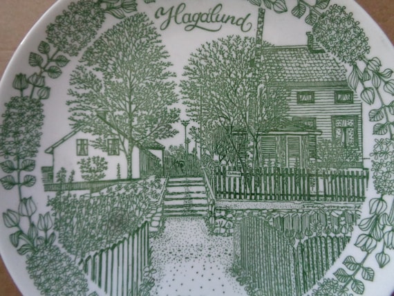Swedish Vintage Plate Gustavsberg Porcelain Plate HAGALUND 1978