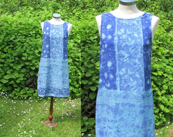 Vintage Blue Viscose Sleeveless Dress size S