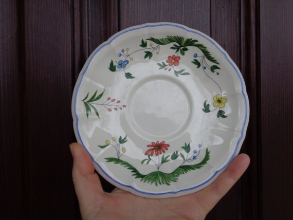 French Vintage Hand Painted Plate, Gien France 