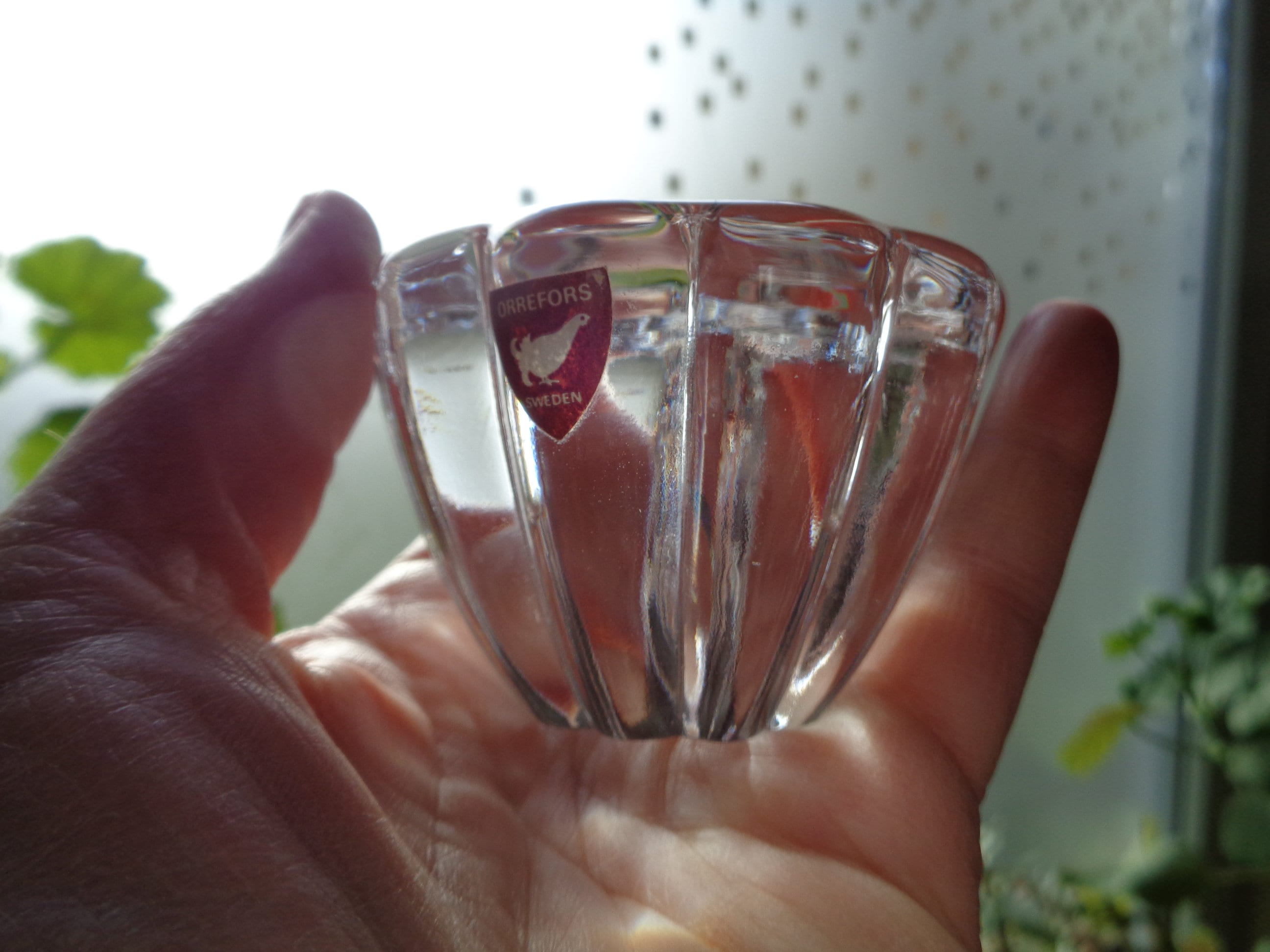 スウェーデン製ヴィンテージ ORREFORS クリスタルキャンドルホルダー