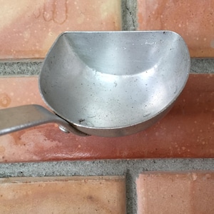 Seltene Alte Aluminium Schöpfkelle KEHRAUS-Loffel EMGO Patent 382252 Flachrand Schöpfkelle