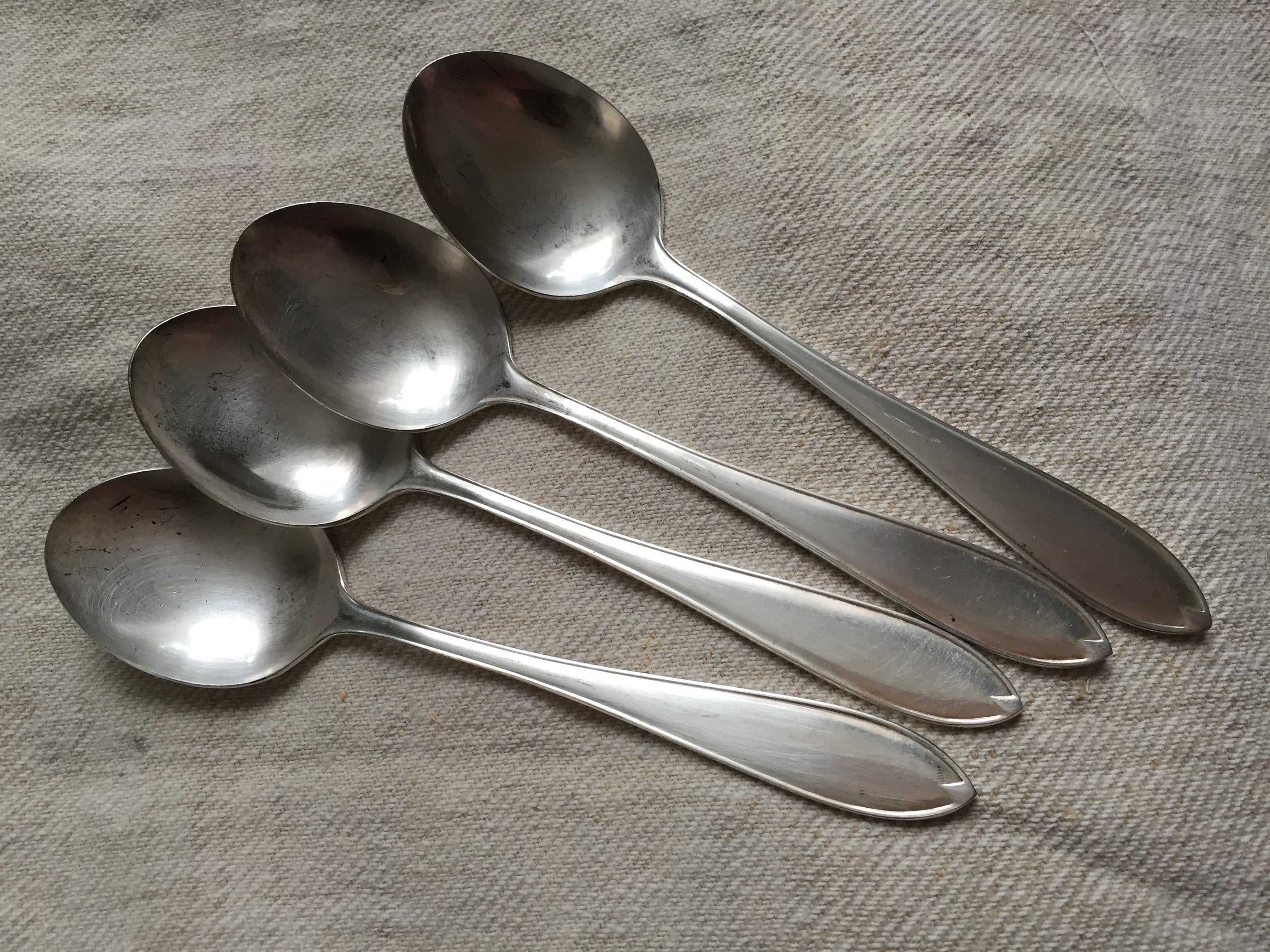 Vintage Silver Plated Dessert Spoons or Small Soup Spoons L7