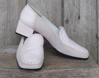 Vintage Women's Shoes; Pastel Color Leather Shoes; Vintage LIBRA Shoes Gray & Blush Pink Color Retro Shoes size UK 5 / US 7 / Eur 38