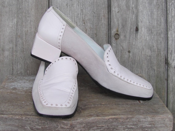 Vintage Women s Shoes Pastel Color Leather Shoes Vintage LIBRA Shoes Gray Blush Pink Color Retro Shoes size UK 5 US 7 Eur 38