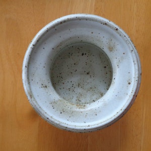 Jette Andersen Stoneware Candle Holder Bowl dia 5", Pillar Candle Holder. Scandinavian Vintage Studio Pottery