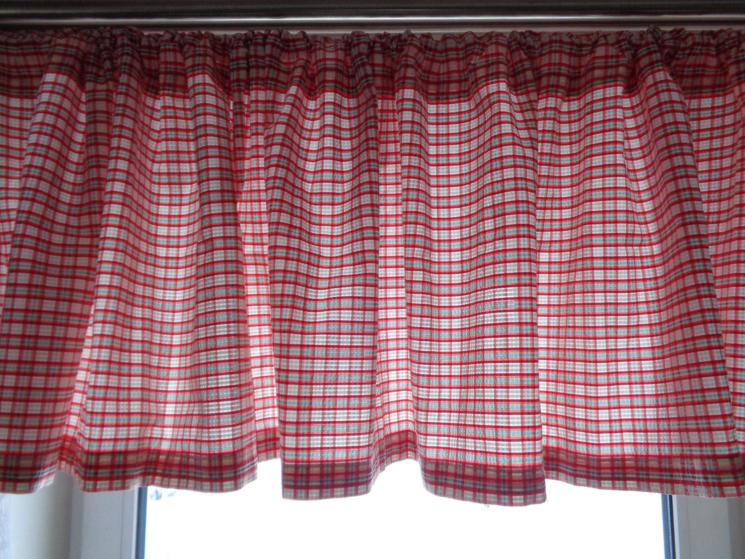 Vintage Valance H19x W114 Cotton Valance Red Etsy