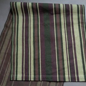 Swedish Vintage Table Runner 15&quot;x 46&quot; Brown & Pale Yellow Woven Table Cover; Swedish Linens; Striped Selvage Table Runner; Rustic Linens