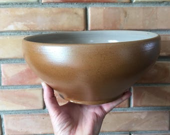 Made in France Large Deep Ceramic Bowl dia 24cm Salt Glazed Stoneware Bowl