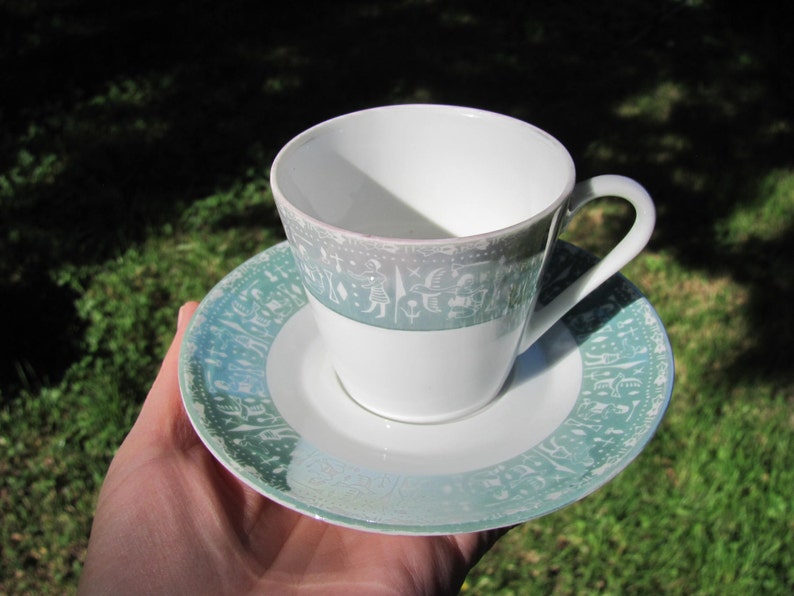 Set of 2 Small Coffee Cups With Saucers Vintage Espresso Etsy