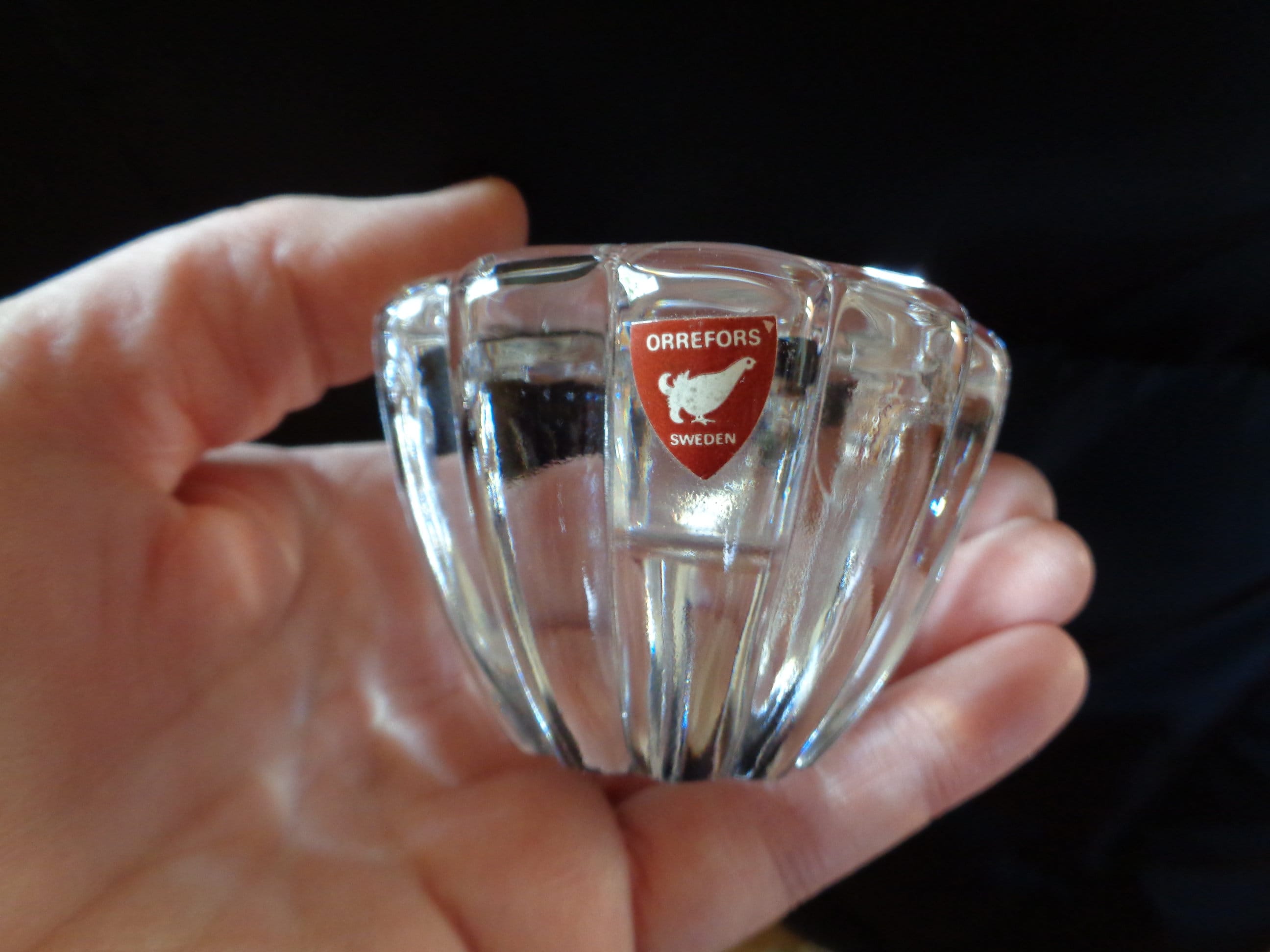 ヴィンテージ 高級 スウェーデン オルフォス キャンドルホルダー スウェーデン製ヴィンテージ ORREFORS クリスタルキャンドルホルダー