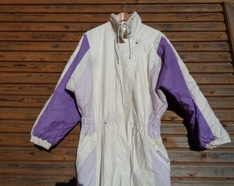 Vintage one piece ski suit Vacanze by Nella-Tex Oy, Ski coveralls size S