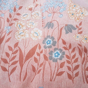 Swedish vintage kitchen curtain with Meadow flowers H22"x W82" Cotton curtain with Botanical print