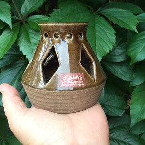 Swedish vintage SELSBO Keramik lantern, Stoneware tealight holder