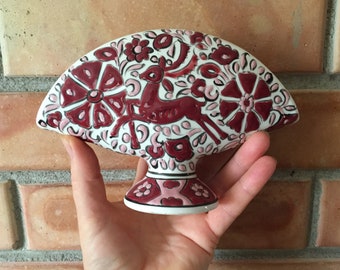 Hand made Arris Greece studio ceramic napkin holder