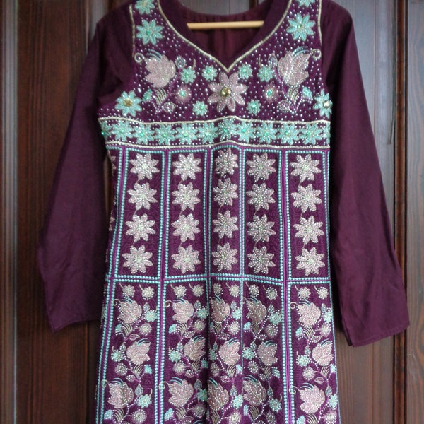 Eggplant Dress Embroidery Etsy