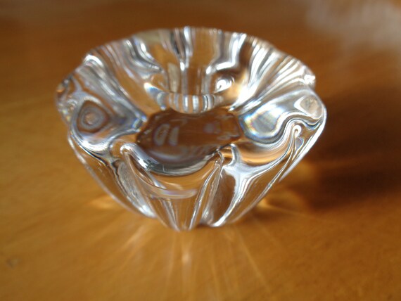 スウェーデン製ヴィンテージ ORREFORS クリスタルキャンドルホルダー