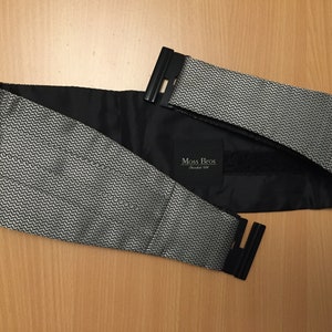 Vintage Moss Bros Cummerbund made in England. Padded Waist Band