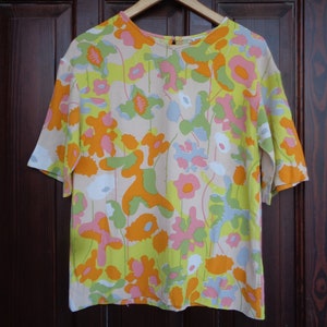 MARIMEKKO Liddie blouse size 36 / S. Abstract print 100% Viscose short sleeve top