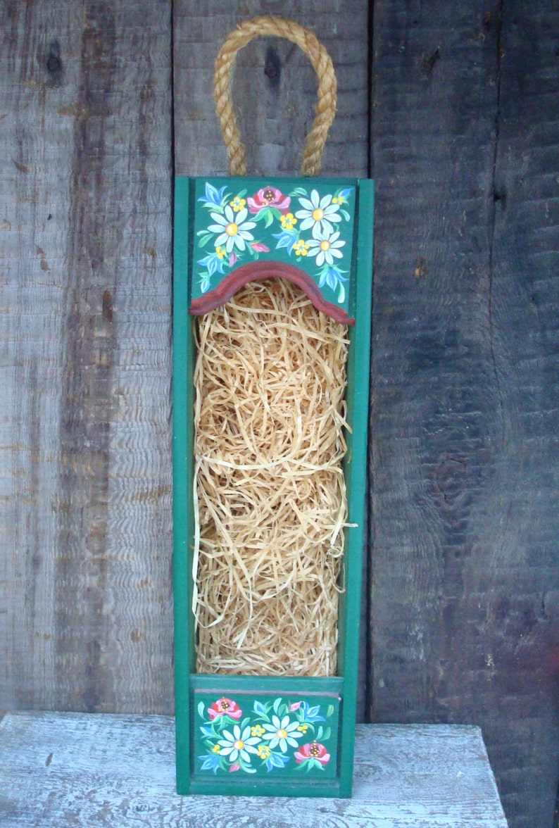 Vintage Wooden Wine Bottle Box Vintage Hand Painted Wine Etsy