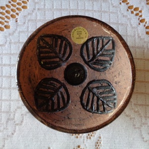 Swedish Vintage Pottery LAHOLM Keramik Candle Holder Bowl made in Sweden dia 4&quot;/ 10cm