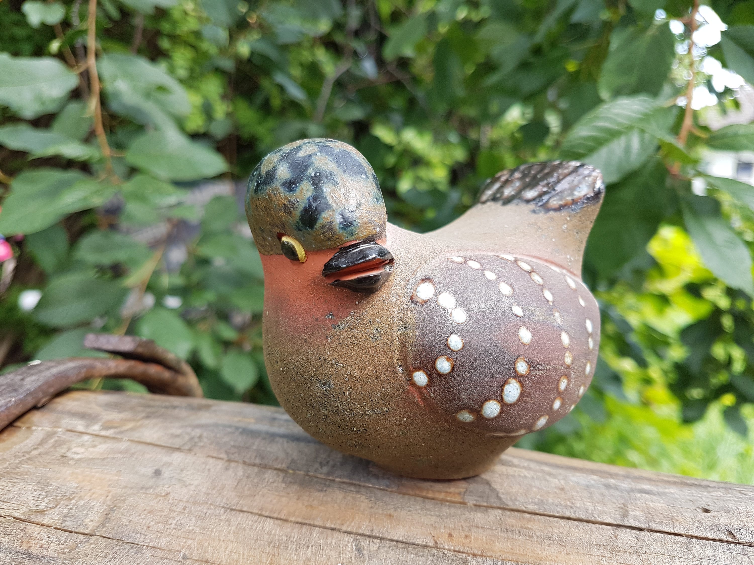 激レア　北欧ヴィンテージ　トーマスヘルストローム　Nittsjo 鳥の花瓶 Nittsjo Sweden Thomas Hellström Ceramic Bird H3