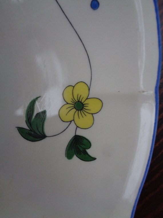 French Vintage Hand Painted Plate, Gien France 
