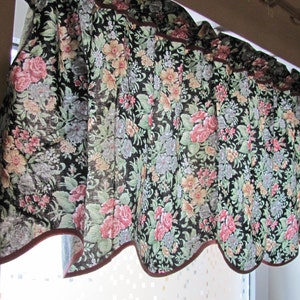 ヴィンテージバランス; 21"x 92" スカラップフローラルバランス; ミント&ダスティピンクのコットンバランス; 窓装飾 素朴なホームデコレーション; ロングキッチンバランス