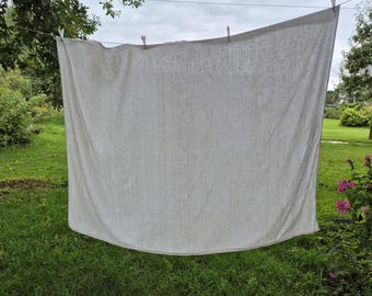 Vintage Rustic Linen Tablecloth 58"x 75"