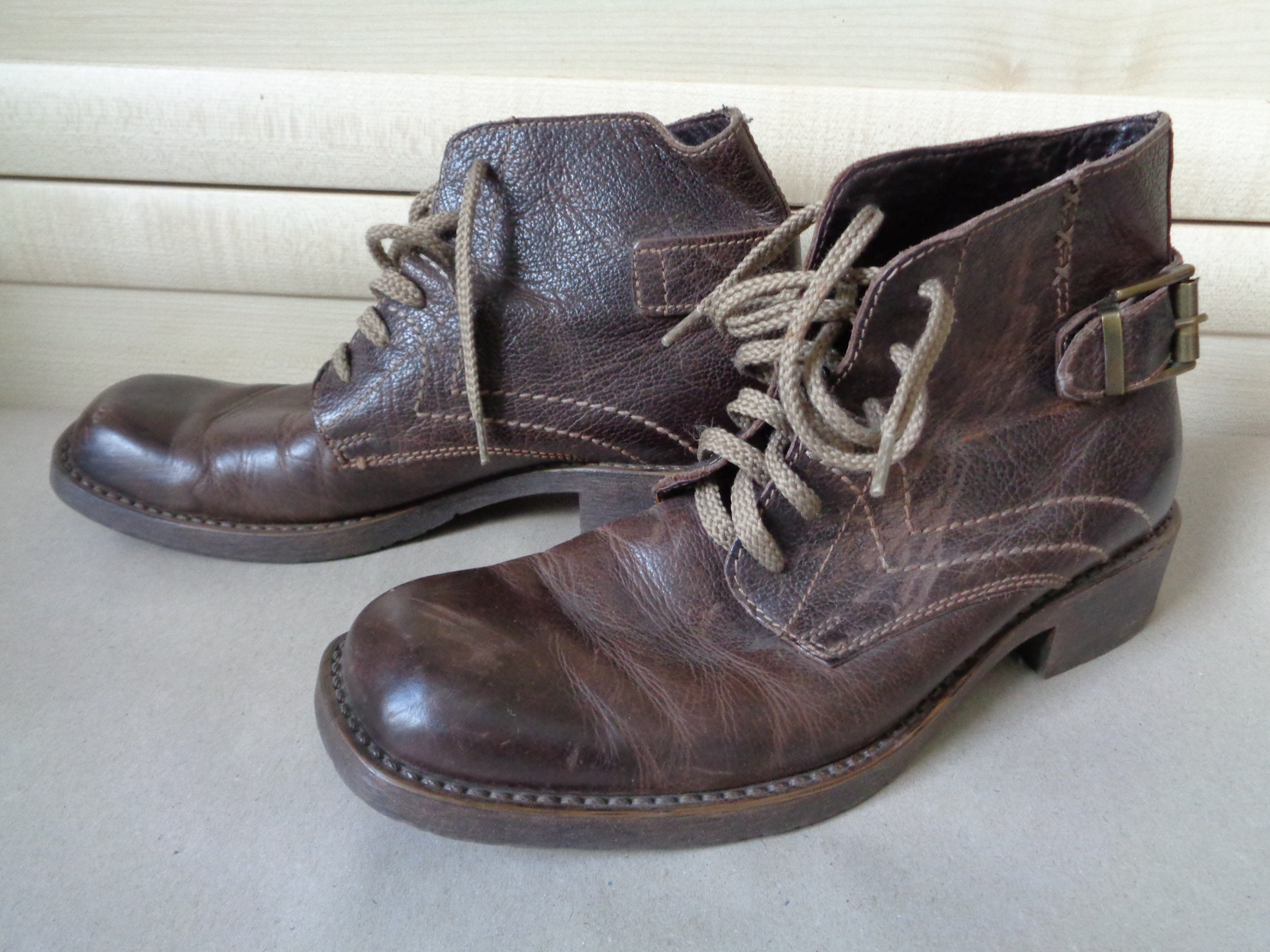 BIANCO Artigiana Vintage Boots Brown Leather - Etsy