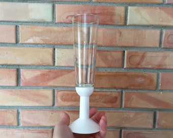 Bodum Oktett Champagne Flute glasses with white plastic stems H9"/ 24cm