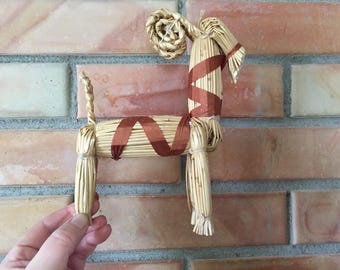 Swedish Christmas Straw Yule Goat H8"/ 20cm, Traditional Scandinavian decor