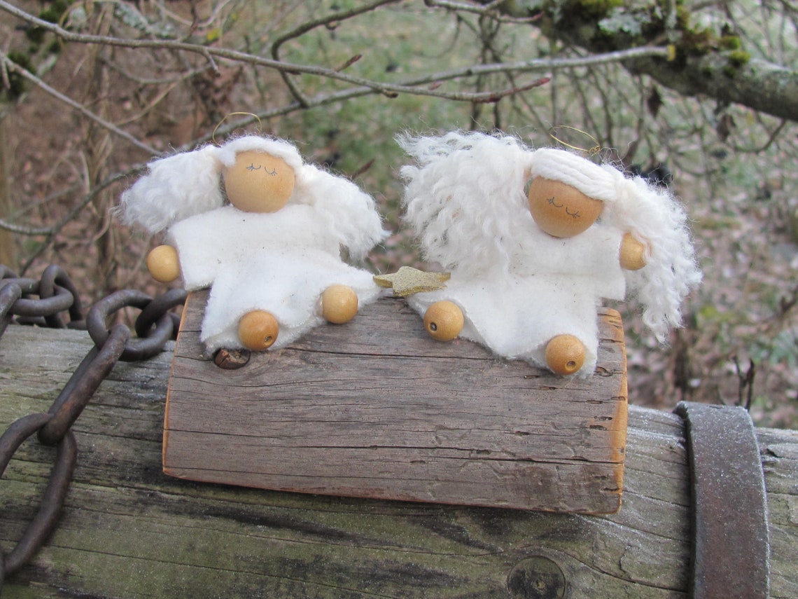 Swedish Vintage Home Decor Handmade Pair of Angels Wood & Etsy