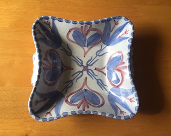 LAHOLMS-Keramik vintage pottery hand painted bowl by Olof Larsson made in Sweden